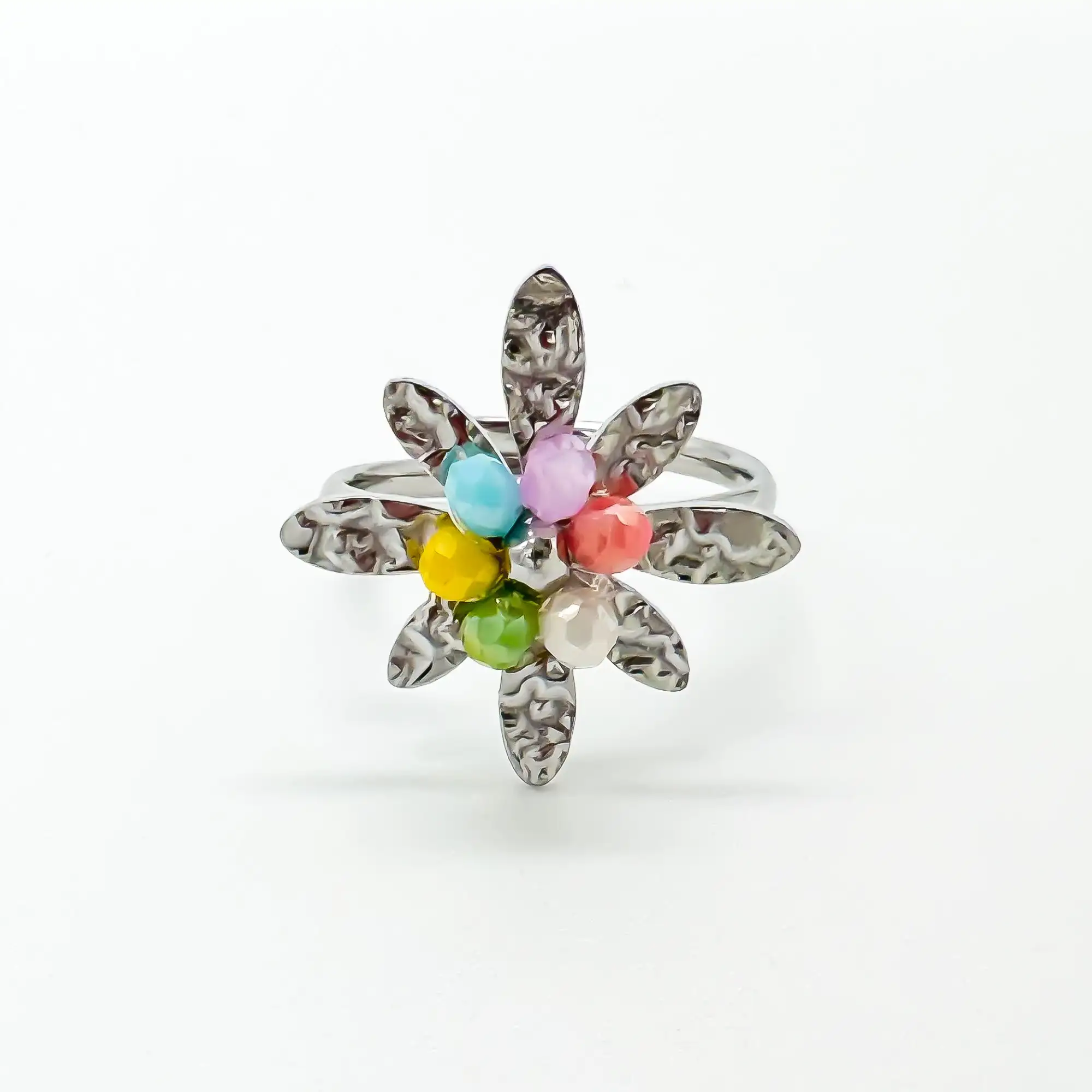 Colorful Flower - Ring - Stainless Steel - Verstelbaar - Image 5